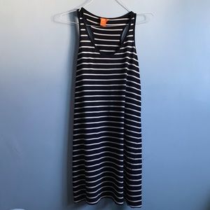 🌹navy blue racer-back sundress with white stripes
